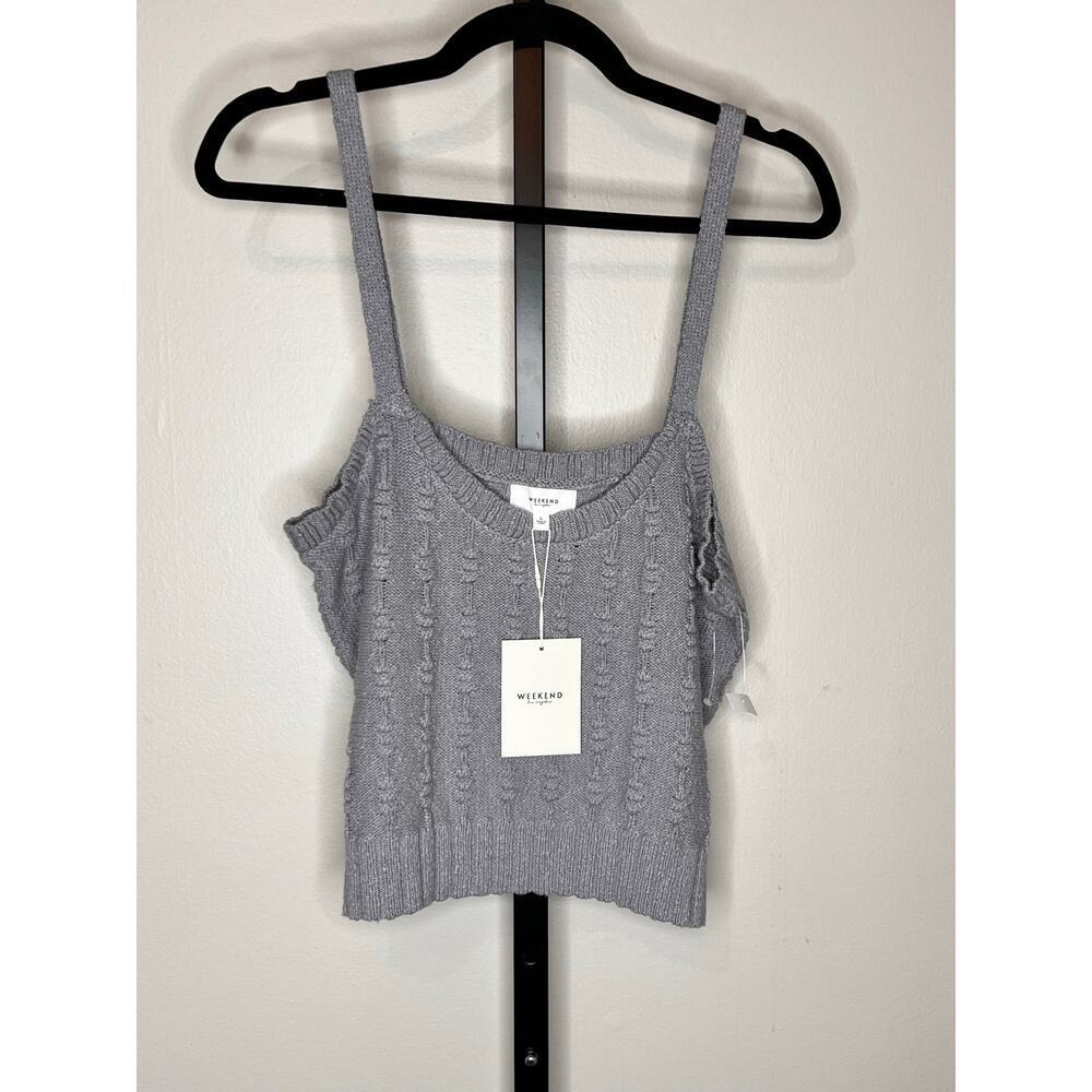 ☀️NWT Weekend Los Angeles Sleeveless Scoop Neck Knit Tank Top Dusty Blue L